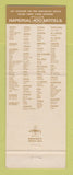 Matchbook Cover - Imperial 400 Motel Akron OH