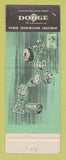Matchbook Cover - Dodge Transmissions Western Bearings Tucson AZ