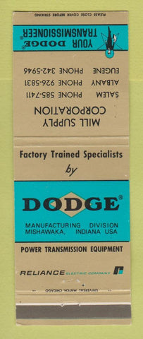 Matchbook Cover - Dodge Transmissions Mill Supply Salem Alban Eugene OR