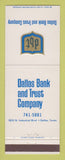Matchbook Cover - Dallas Bank and Trust TX