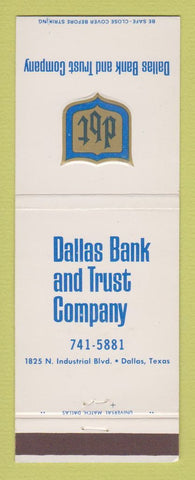 Matchbook Cover - Dallas Bank and Trust TX
