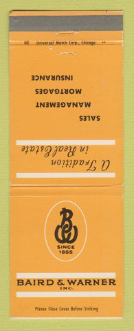 Matchbook Cover - Baird and Warner Real Estate Chicago IL