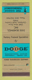 Matchbook Cover - Dodge Transmissions Dixie Bearings Charleston SC