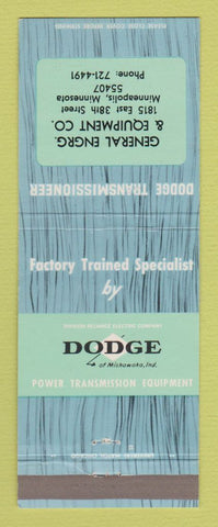 Matchbook Cover - Dodge Transmissions Minneapolis MN