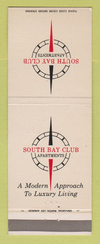 Matchbook Cover - South Bay Club Apartments Los Angeles CA Van Nuys Torrance