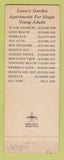 Matchbook Cover - South Bay Club Apartments Los Angeles CA Van Nuys Torrance
