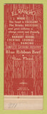Matchbook Cover - El Rancho Restaurant Flint MI