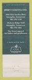 Matchbook Cover - Jerry Coletta Ltd Memphis TN Clothes
