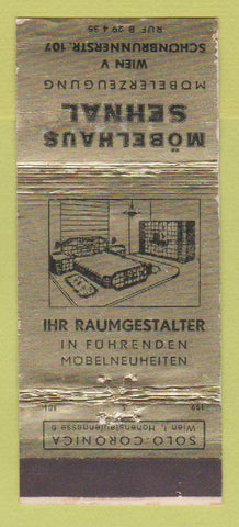Matchbook Cover - Mobelhaus Sehnal Schonbrunnerstr furniture Vienna