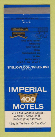 Matchbook Cover - Imperial 400 Motel Warren OH