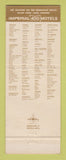 Matchbook Cover - Imperial 400 Motel Warren OH