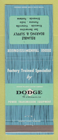 Matchbook Cover - Dodge Transmissions San Bernardino Indio Etiwanda Fontana CA