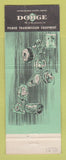 Matchbook Cover - Dodge Transmissions San Bernardino Indio Etiwanda Fontana CA