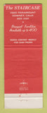 Matchbook Cover - Staircase Restaurant Downey CA