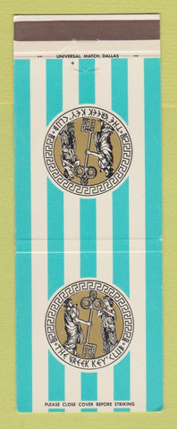 Matchbook Cover - Greek Key Club Dallas TX