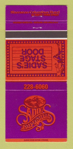 Matchbook Cover - Sadie's Emporium Sheraton Columbus OH girlie 30 Strike