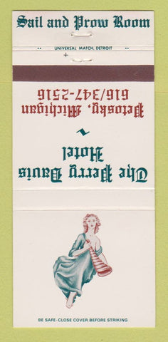 Matchbook Cover - Perry Davis Hotel Petosky MI girlie 30 Strike