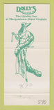 Matchbook Cover - Dolly's Quality Inn Morgantown WV girlie 30 Strike