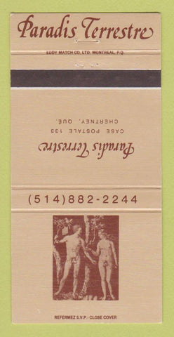 Matchbook Cover - Paradis Terrestre Chertney QC 30 Strike