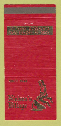 Matchbook Cover - Nielsen's Village Elmwood Park IL girlie 30 Strike
