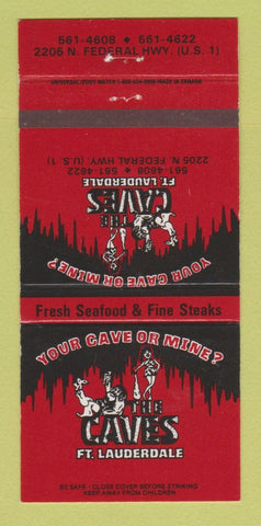 Matchbook Cover - The Caves Fort Lauderdale FL girlie 30 Strike