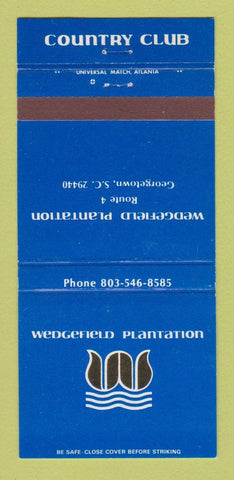 Matchbook Cover - Wedgefield Plantation Country Club Georgetown SC 30 Strike