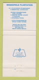 Matchbook Cover - Wedgefield Plantation Country Club Georgetown SC 30 Strike