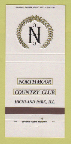 Matchbook Cover - Northmoor Country Club Highland Park IL 30 Strike