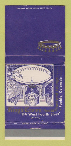 Matchbook Cover - King's Crown Restaurant Pueblo Colorado WEAR 30 Strike