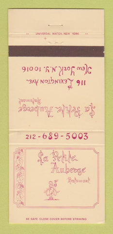 Matchbook Cover - La Petite Auberge Restaurant New York City 30 Strike