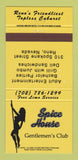 Matchbook Cover - Spice House Strip Club Reno NV girlie 30 Strike