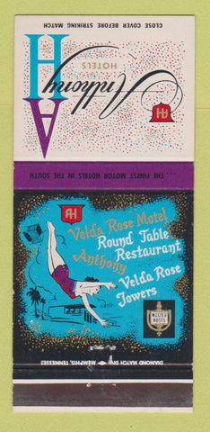 Matchbook Cover - Anthony Hotels girlie Hot Springs AR 30 Strike