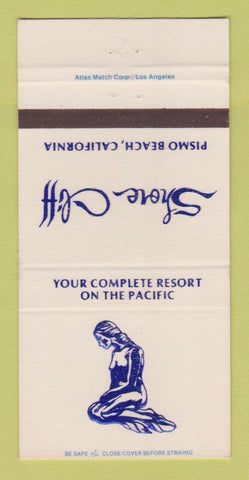Matchbook Cover - Shore Cliff Pismo Beach CA girlie 30 Strike
