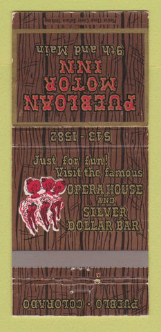 Matchbook Cover - Puebloan Motor Hotel Pueblo Colorado girlie 30 Strike