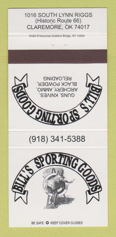 Matchbook Cover - Bill's Sporting Goods Claremore OK 30 Strike
