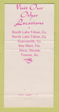 Matchbook Cover - Magic Carpet Golf mini Lake Tahoe CA Gurneville 30 Strike