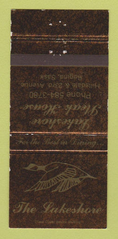 Matchbook Cover - The Lakeshore Steak House Regina SK WEAR 30 Strike