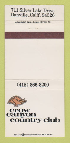 Matchbook Cover - Crow Canyon Country Club Danville CA 30 Strike
