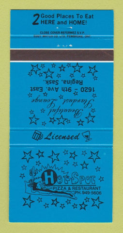 Matchbook Cover - Hot Spot Pizza Restaurant Regina SK 30 Strike