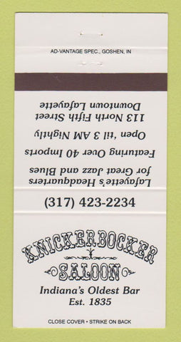 Matchbook Cover - Knickerbocker Saloon Lafayette IN 30 Strike