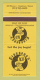 Matchbook Cover - Fishbone's Restaurant Detroit MI WEAR 30 Strike