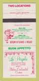 Matchbook Cover La Pergola Restaurant Italian Miami Beach Hollywood FL 30 Strike