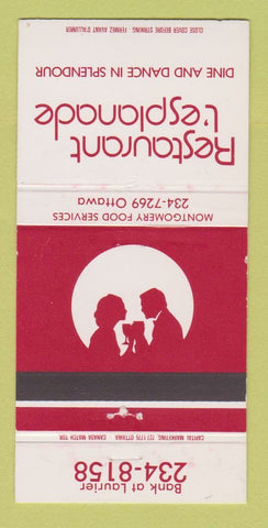 Matchbook Cover - Restaurant L'Esplanade Ottawa ON WEAR 30 Strike