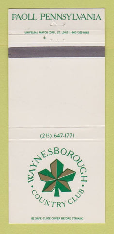 Matchbook Cover - Waynesborough Country Club Paoli PA 30 Strike