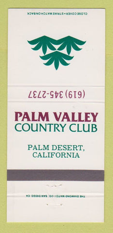 Matchbook Cover - Palm Valley Country Club Palm Desert CA 30 Strike