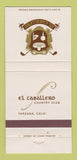 Matchbook Cover - El Caballero Country Club Tarzana CA 30 Strike