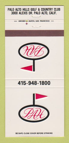 Matchbook Cover - Palo Alto Hills Country Club Golf CA  30 Strike