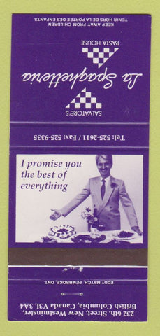 Matchbook Cover - La Spaghetteria Pasta House New Westminster BC 30 Strike