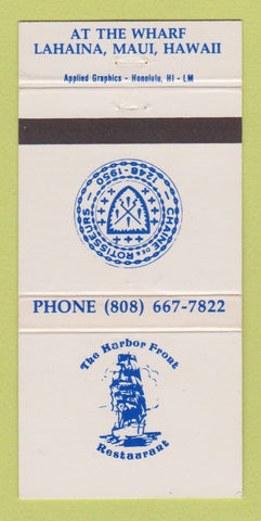 Matchbook Cover - Harbor Front Restaurant Lahaina Maui Hawaii 30 Strike