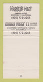 Matchbook Cover - Harbor Hut Morro Bay CA 30 Strike